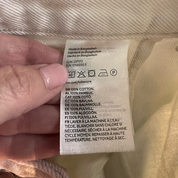 H&M White Wide Leg Painters Pants Size 4 Grunge Classic Preppy Eclectic 80’s - Picture 4 of 9